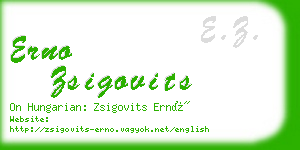 erno zsigovits business card